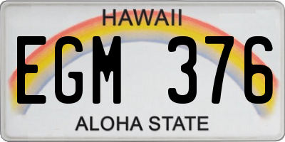HI license plate EGM376