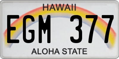 HI license plate EGM377