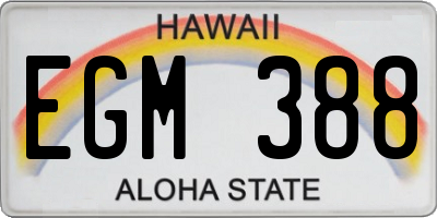 HI license plate EGM388