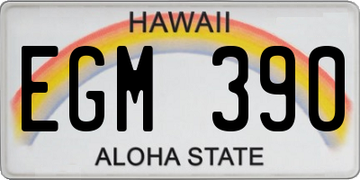 HI license plate EGM390