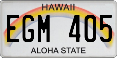 HI license plate EGM405
