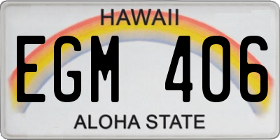 HI license plate EGM406