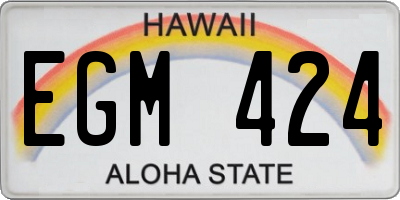 HI license plate EGM424