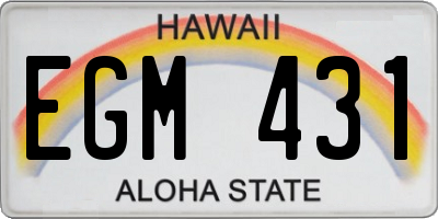 HI license plate EGM431
