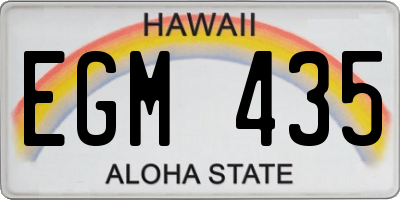 HI license plate EGM435