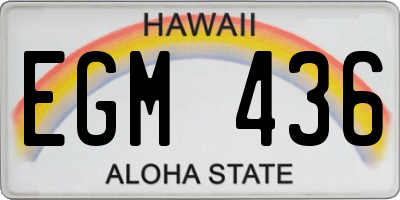 HI license plate EGM436