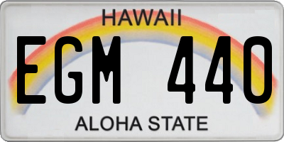 HI license plate EGM440