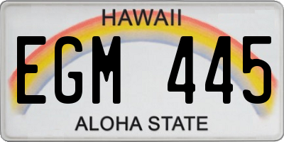 HI license plate EGM445