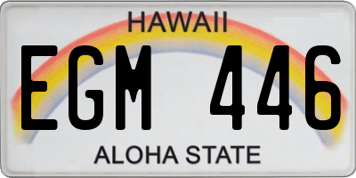 HI license plate EGM446