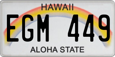 HI license plate EGM449