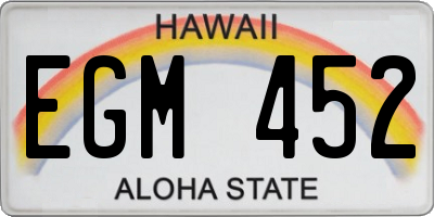 HI license plate EGM452