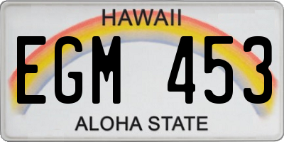 HI license plate EGM453