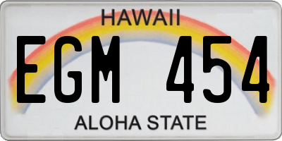 HI license plate EGM454