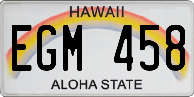 HI license plate EGM458