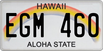HI license plate EGM460