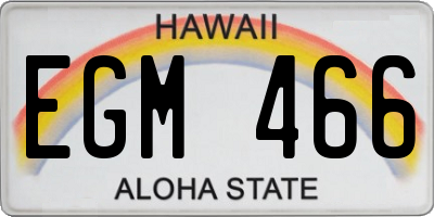 HI license plate EGM466