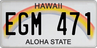 HI license plate EGM471