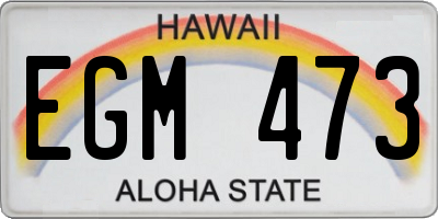 HI license plate EGM473