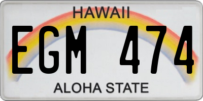 HI license plate EGM474