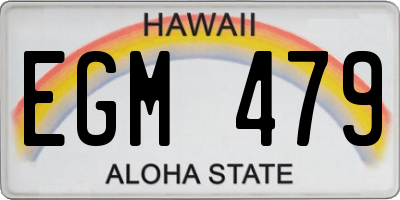HI license plate EGM479