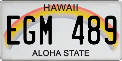 HI license plate EGM489