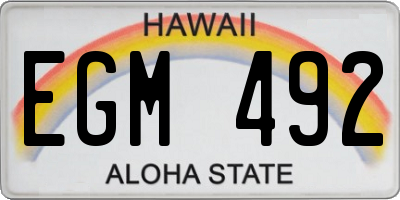 HI license plate EGM492