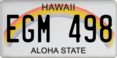 HI license plate EGM498