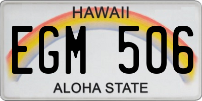 HI license plate EGM506