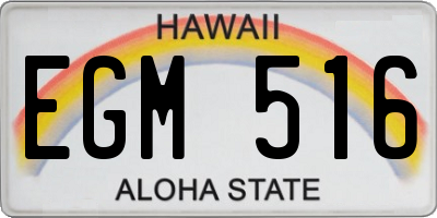 HI license plate EGM516
