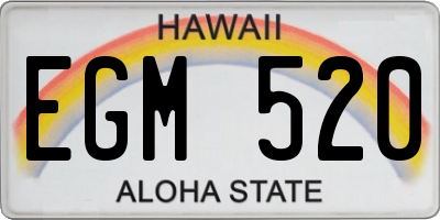 HI license plate EGM520