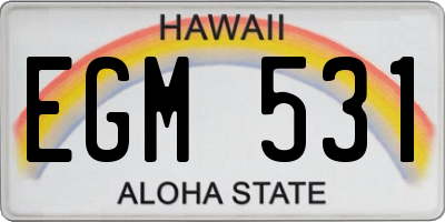 HI license plate EGM531