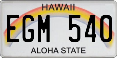 HI license plate EGM540