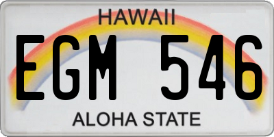 HI license plate EGM546