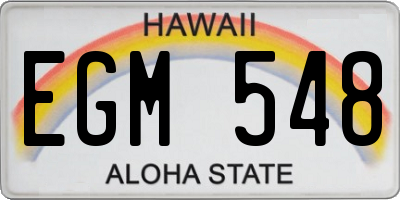 HI license plate EGM548