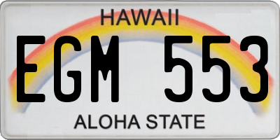 HI license plate EGM553