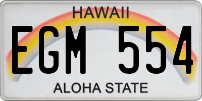 HI license plate EGM554