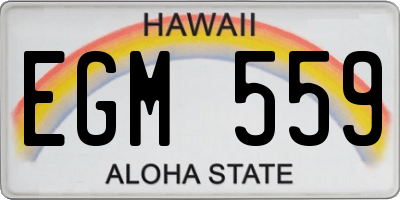 HI license plate EGM559