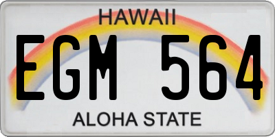 HI license plate EGM564