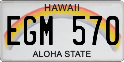 HI license plate EGM570