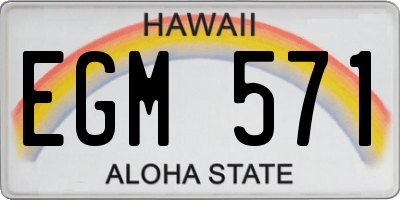 HI license plate EGM571