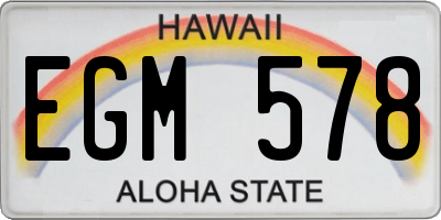 HI license plate EGM578