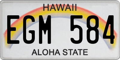 HI license plate EGM584
