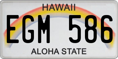 HI license plate EGM586