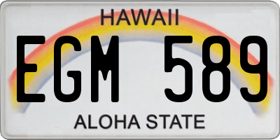 HI license plate EGM589