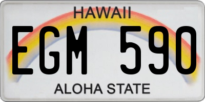 HI license plate EGM590