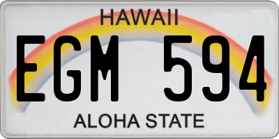 HI license plate EGM594