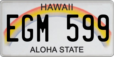 HI license plate EGM599