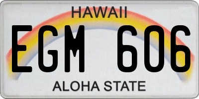HI license plate EGM606
