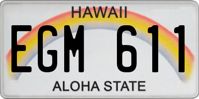 HI license plate EGM611