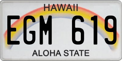 HI license plate EGM619